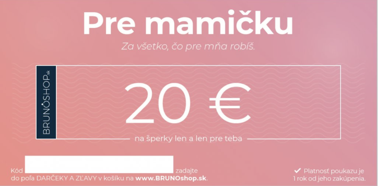 Dárčekový poukaz na 20 euro pre mamičku
